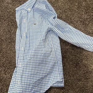 Boys VINEYARD VINES blue white gingham button down size 5